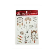 Kızılderili - 227 - Tattoo Dövme - Spt-gld - Sticker Beyaz