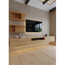 Resital Ledli Duvara Monte Tv Sehpası - Çam - W6015-6 Çam
