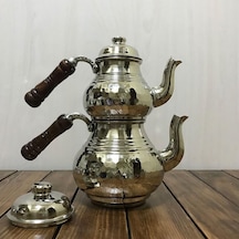Dövme Bakır Çaydanlık Küçük Boy, B15022 Gümüş
