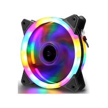 120Mm Rgb Rainbow Ledli Işıklı Sessiz 12Cm Kasa Fanı