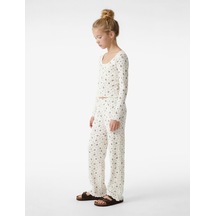 Koton Beli Lastikli Slim Fit Çiçek Desenli Pijama Altı Ekru Desenli 6slk40070mk Ekru Desenli