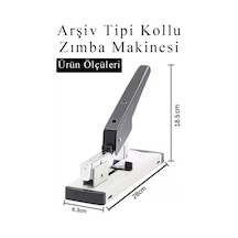 Büyük Boy Zımba Makinesi 1 Adet Arşiv Tipi Zımba Makinası 200 Yaprak Kapasiteli Zımba Teli Hediyeli Kollu Zımba Makinası