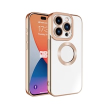 Apple iPhone Uyumlu 15 Pro Max Kılıf Kamera Lens Korumalı Logo Gösteren İnce Hafif Pazarplus Rose Gold