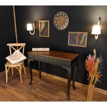 Wooding 120 Cm Çekmeceli Masif Siyah Ceviz Dresuar (548589655) Siyah