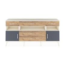 Arges Konsol 3 Raflı 5 Çekmeceli 2 Kapaklı 176x30x83 Aytaşı-antrasit/çam Antrasit/çam