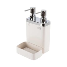 Viva Sıvı Sabunluk, Süngerli, 2'li, 12,5 X 13,5 X 22 Cm, 0,3 Lt Ve 0,6 Lt Hazne, Bej Siyah