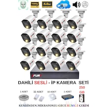 Fury Ip Güvenlik Kamera Seti 16 Kameralı Sesli 4mp Gece Renkli Su Geçirmez Ip5515s 250gb