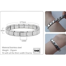 Çelik Kişiselleştirilebilir Italyan Charm Bileklik - Paslanmaz Çelik Silver