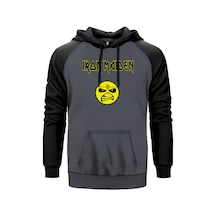 Iron Maiden Face Gri Renk Reglan Kol Sweatshirt
