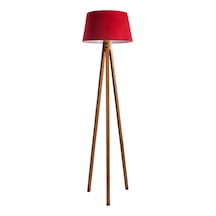Düz 3 Ayak Tripod Lambader Abajur Köşe Lambası Naturel Ağaç Dekor Lamba Diğer