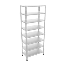 Çelikrafburada 8 Katlı Çelik Galvaniz Arşiv Rafı Depo Rafı Kiler Rafı 43x93x250 Dx51 Kalite Gümüş