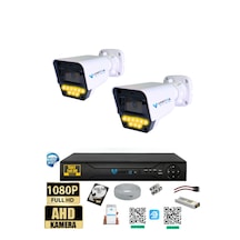 2 Kameralı AHD Full HD 9 LED 5MP Kamera Seti - 500GB HDD Dahil Gece (Renkli) Görüş