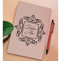 BK Gift Kişiye Özel İsimli Pudra Pembesi Sert Kapaklı Defter ve T