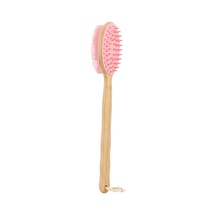 Suntek Duş Fırçası Bambu Sırt Scrubber 42cmx7.5cm-kırmızı