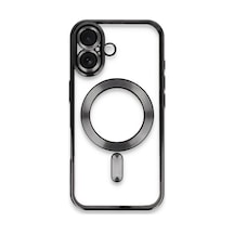 Newface Apple iPhone Uyumlu  16 Kılıf Kross Magneticsafe Kapak Siyah