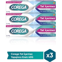 Corega Gün Boyu Güçlü Tutuş Diş Portezi Yapıştırıcı Tat İçermez Krem 40 Gr 3 Adet
