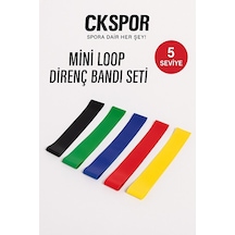 Aerobik Bant 5 Li Kademeli Dirençli Spor Lastik Seti Çok Renkli