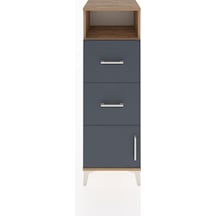 Hyperion Dolap Tek Raflı 2 Çekmeceli Tek Kapaklı 44x44x134 Çam-antrasit Atlas Çam