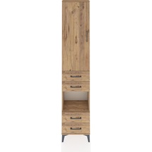 Arges Dolap 3 Raflı 4 Çekmeceli Tek Askılı 44x30x221 Çam-çam Çam