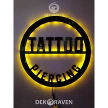 Tattoo & Piercing Led Işıklı Tablo-İç Mekan Tabela