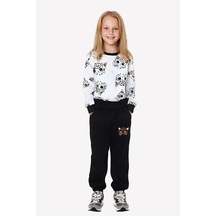 Fyk Kids Kız Çocuk Yuvarlak Yaka Kedicik Baski Detayli Alt-üst Pijama Takimi Çok Renkli
