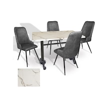 Çipa - Çırağan Mutfak Masa Takımı - 70x120 Werzalit, Wermodin Ve Allzalit Tabla - Afyon Mermer - Füme Çok Renkli