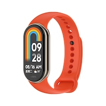 Xiaomi Mi Band 9 Serisi Klasik Kordon Silikon Strap Kayış-turuncu