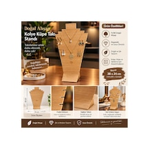 Ahşap Kolye Takı Standı 38x24 Cm Bujiteri Kolyelerinizi Düzenler Kolay Kullanım Sağlar