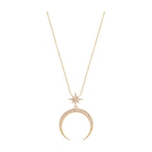 Emılıano Jewellery 925 Ayar Gümüş Taşlı Boynuz Kolye Gold - Rose Gold - Gümüş Emılıano Jewellery 925 Ayar Gümüş Taşlı Boynuz Kolye Gold - Rose Gold - Gümüş