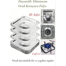 Dayanıklı 10 Adet Alüminyum Ocak Koruyucu Folyo Mutfak Yağ Kir Kolay Temizlik Isıya Dayanıklı