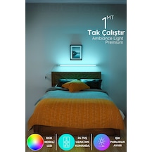 Yatak Tv Üstü Led Işık Uzaktan Kumandalı Renk Animasyon Yapışkanlı Lightbedbe