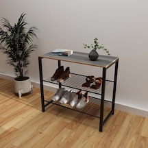 Geniş Metal Ayakkabılık Vestiyer 3 Katlı Ayakkabılık Füme 1362 Füme