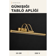 Onerous Parlak Gold Kasa Günışığı Led Flüt Tablo Aplik 35 Cm Altın