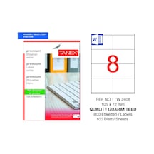 Tanex Tw-2408 105x72mm 100 Lü Lazer Etiketi