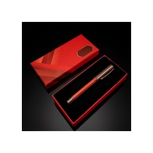 10 Adet Kutulu Bordo Metal Roller Kalem Şık Kutu, Metal Gövde, Kişiye Özel Lazer Kazıma, Rollerball Pen 1