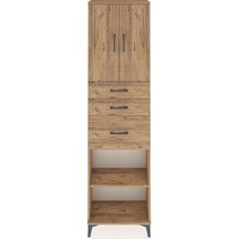 Arges Dolap 3 Raflı 3 Çekmeceli 2 Kapaklı 60x30x221 Çam-çam Çam