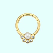 Altın Halka Piercing Inci Form 14 Ayar (532212763) Altın