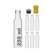 Afracam 250 Ml Şeffaf Maraska Kilitli Kapaklı Ve Kapüşonlu Boş Cam Şişe 6 Adet Genel