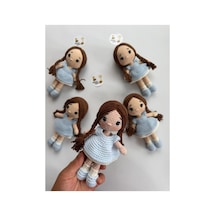 Adenya Sepeti Amigurumi Örgü Fındık Bebek-18 Cm-soft Mavi Çok Renkli