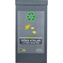 Geri Dönüşüm Kutusu - Atık Kutusu Diğer Atıklar Gri