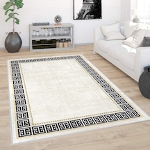 Rovigo Home Dijital Baskı Yıkanabilir Kaymaz Taban Salon Halısı Rvg0423 Krem
