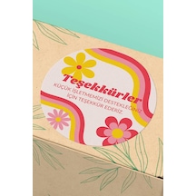 Thank You Renkli Yuvarlak Teşekkür Etiketi Sticker 3x3cm St2076 Çok Renkli