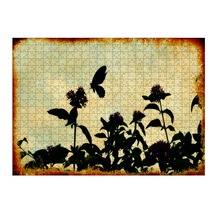 Tablomega Ahşap Mdf Puzzle Yapboz Çiçekler Ve Kelebek (538021476)