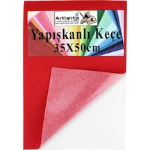 Yapışkanlı Keçe 35x50 Cm 1 Adet 2.0 Mm Kendinden Yapışkanlı Renkli Hobi Keçesi Elişi Keçe Kumaşı Anasınıfı Kreş Etkinlik Kırmızı
