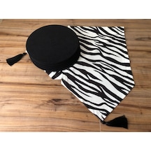 Zebra Desenli Runner & Siyah Supla Çok Renkli