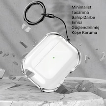 Airpods Pro 3 İçin Ultra Şeffaf Silikon Kılıf Darbe Emici Köşeler İle Mükemmel Koruma Ve Yüksek Kaliteli Taşıma Karabinalı Airpods Pro 3. Nesil Kılıfı Gri Şeffaf, Airpods Pro 3