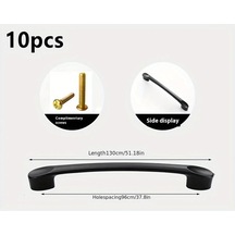 Hightower 10 Adet Modern Minimalist Amerikan Stili Dolap Kapı Kolu Mat Siyah Alüminyum Yüzey Montaj Seti