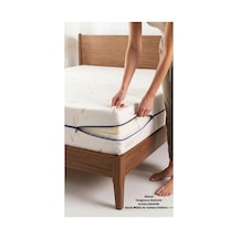 Kılıf Cotton 80x180 Yatak Kılıfı Koruyucusu Örtüsü Fermuarlı Kapitone Fit Zippered Mattress Cover Naturel