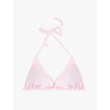 Koton Boyundan Bağlamalı Üçgen Bikini Üstü Pembe 5sak10258mm Gül