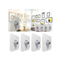 2 Adet Güçlü Yapışkınlı Pinli Delgisiz Vidalı Tırnak Kanca Duvar Askısı Raf Tablo Elbise Askısı &